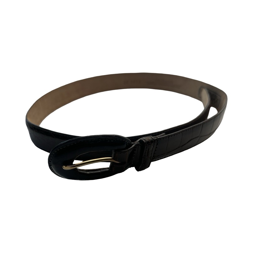 WCM New York Genuine American Alligator Belt Brown Womens Medium 3124 02